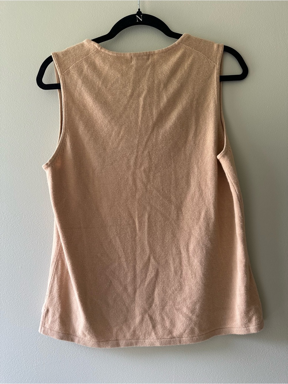 EVIE Scoop Neck Knit Tank Top in Light Beige - Picture 4 of 5